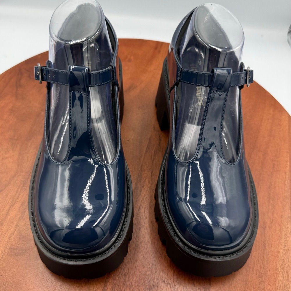 Dream Pairs Navy Patent Mary Jane Platform Chunky Heel Shoes Women Size 7.5‎ Y2K